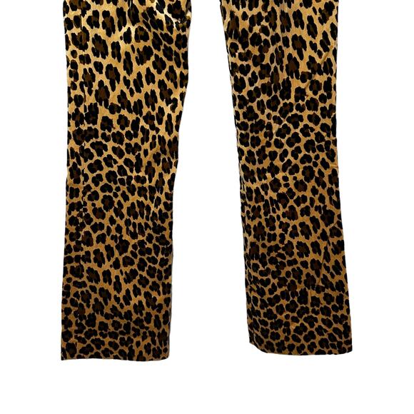 FRAME Denim New Women's Mini Boot High Rise Cheetah Print Velvet Pants Sz 0 Edgy - Picture 8 of 11